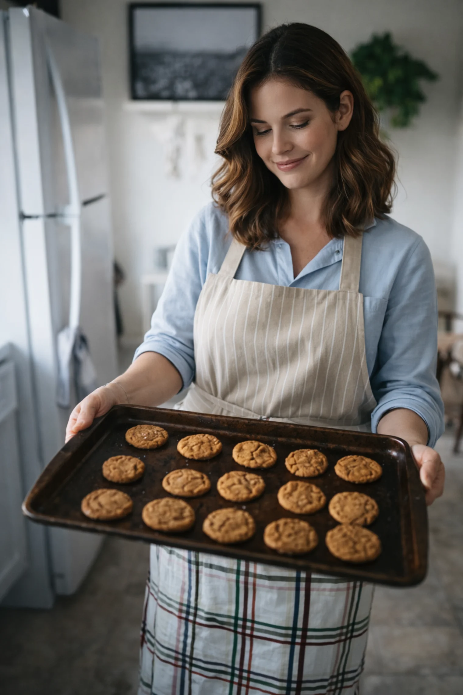 Home cook preparing ingredients in a warm kitchen